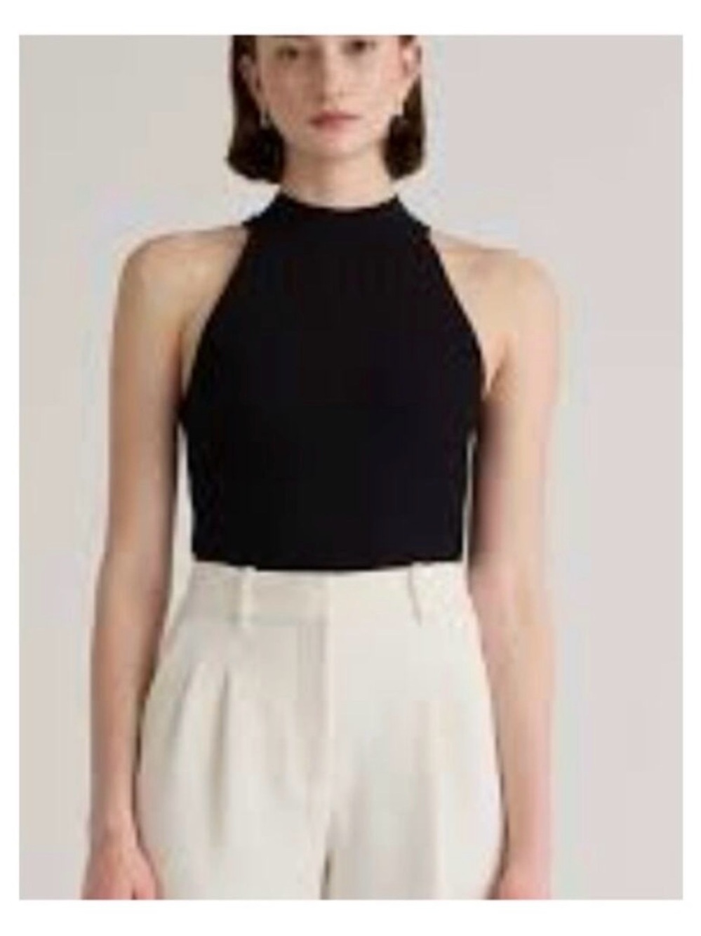 Quince High Neck Rib Top NWOT S